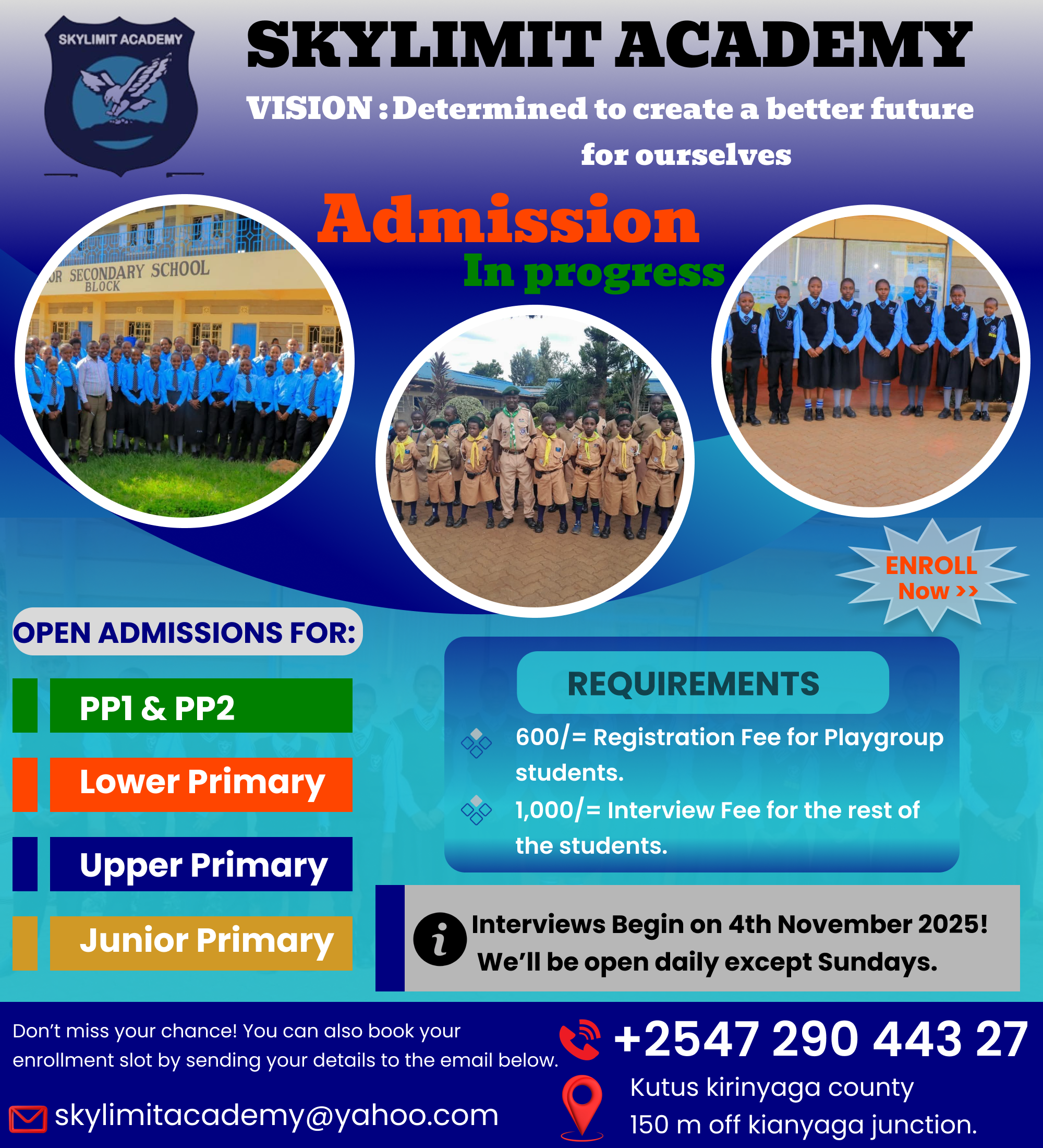 School Admission Poster Design | SkyLimit Academy