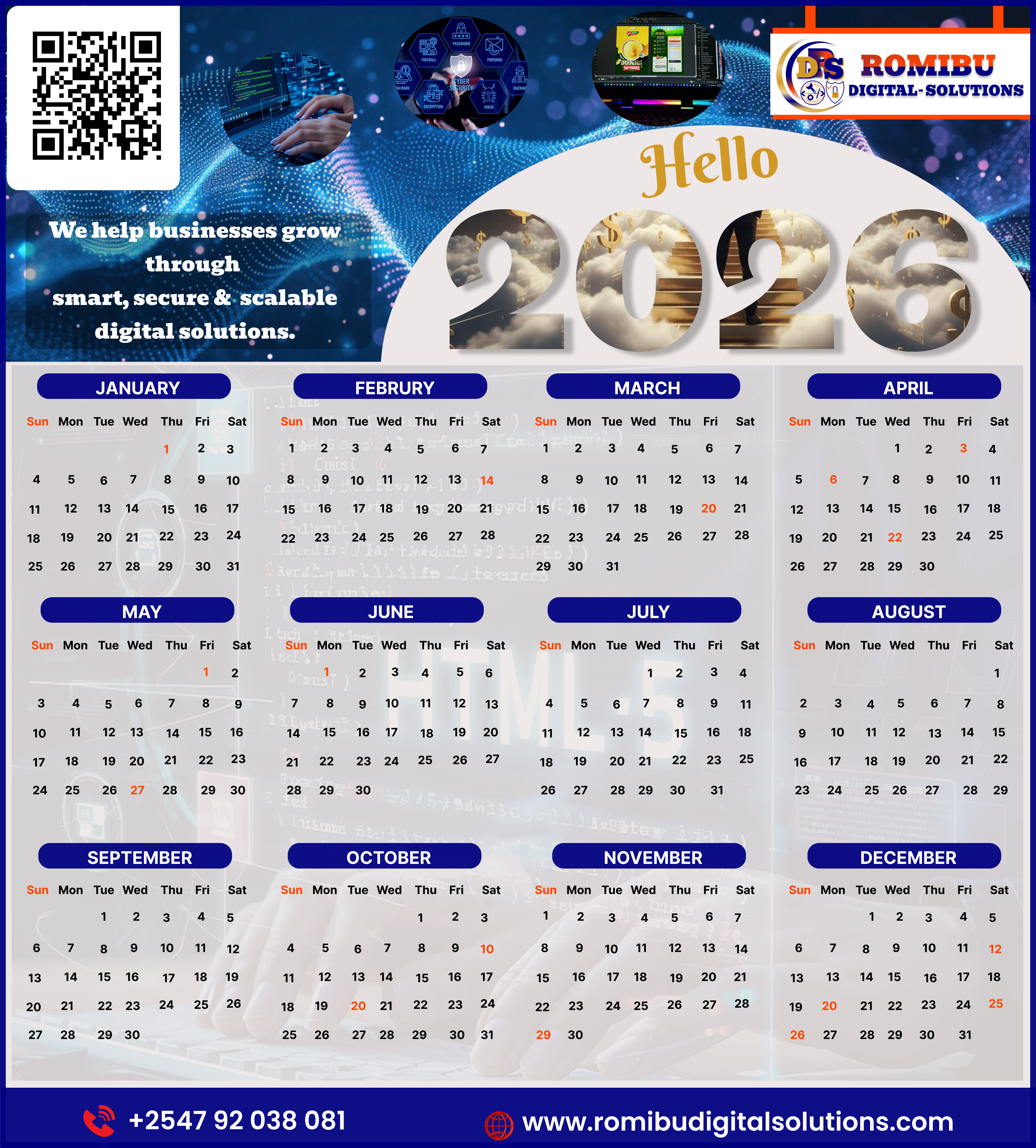 Corporate Calendar Design for Romibu Digital Solutions Kenya