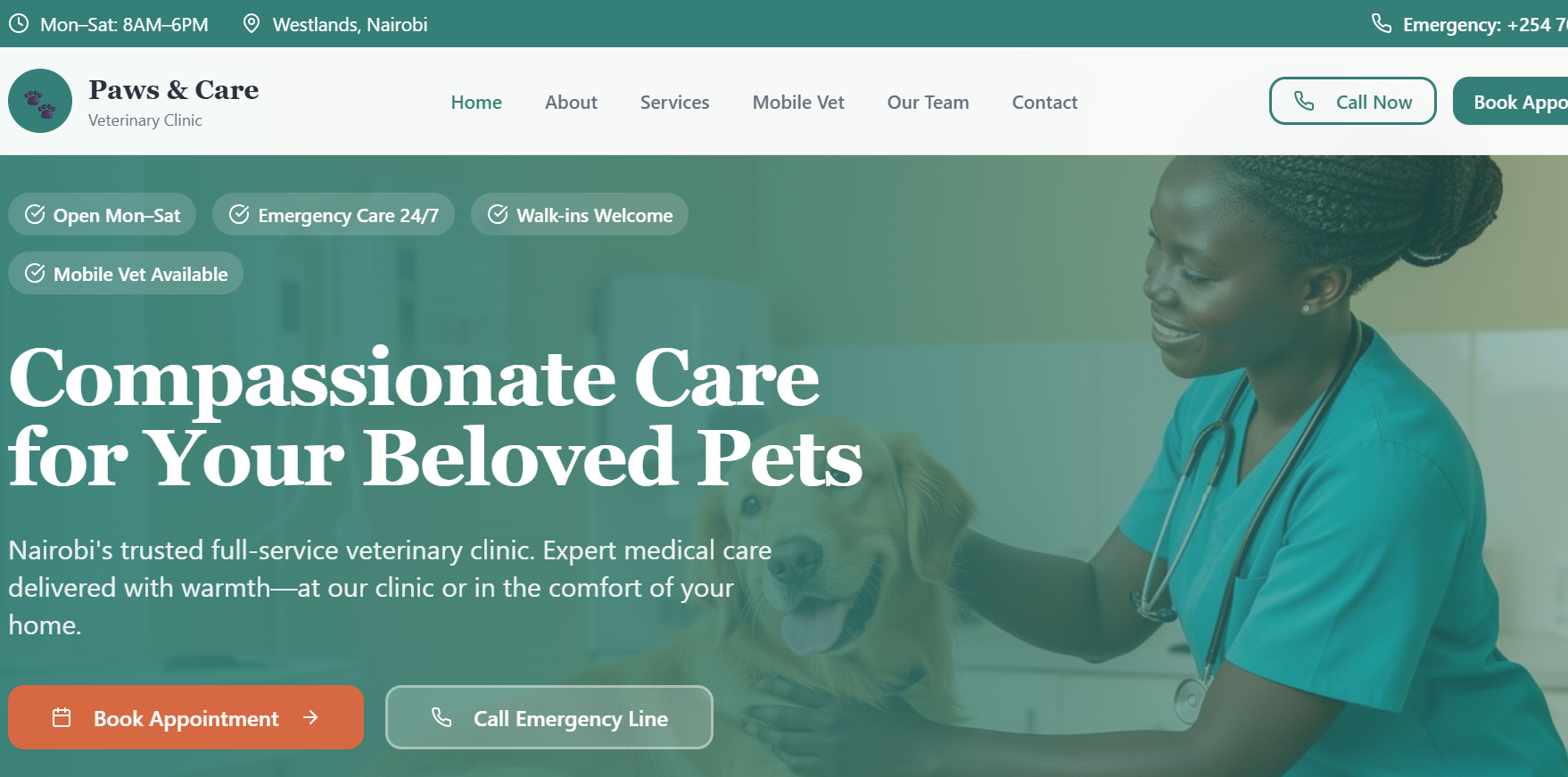 Modern Veterinary Website Design and Development