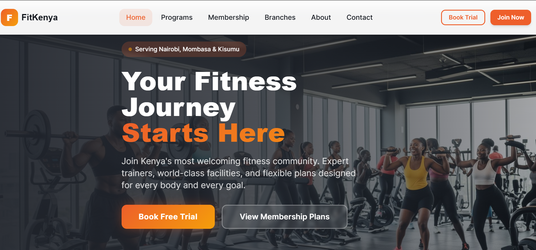 Modern Fitness Website Design & Membership Platform