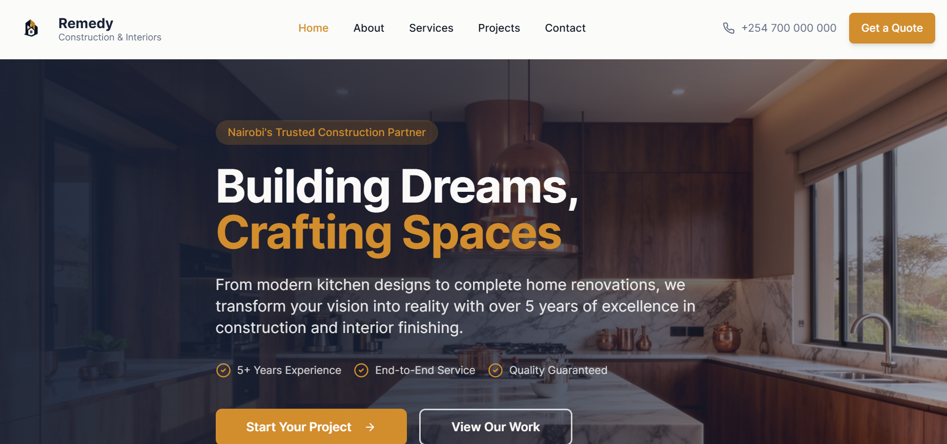 Modern Construction & Interior Design Website